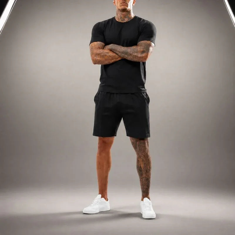 Bryan™ Basic T-Shirt and Side Pocket Shorts Set