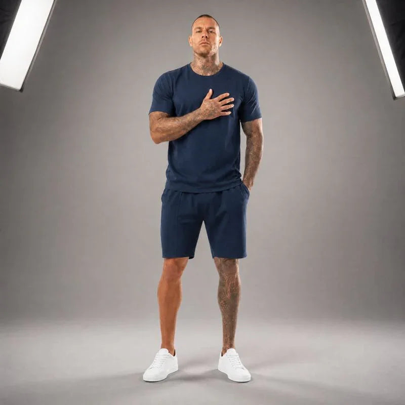 Bryan™ Basic T-Shirt and Side Pocket Shorts Set