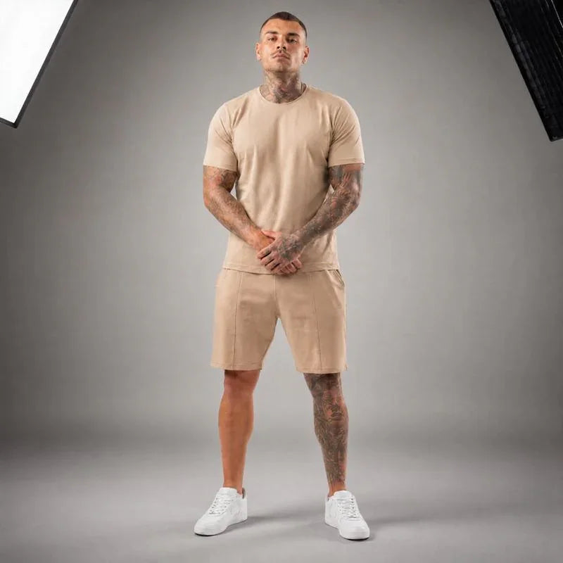 Bryan™ Basic T-Shirt and Side Pocket Shorts Set