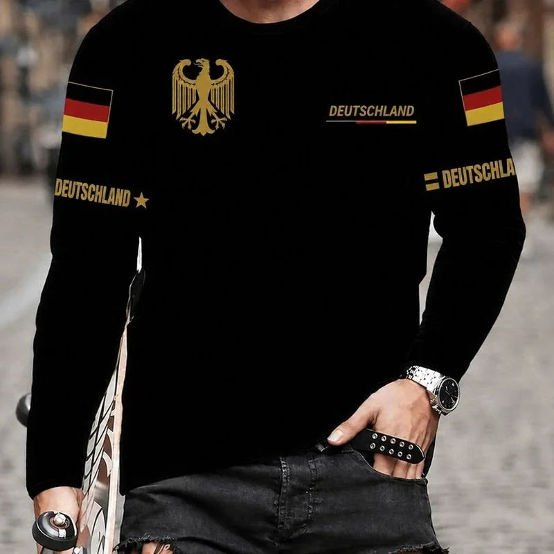 World™ Long-Sleeve Slim-Fit T-Shirt with Country Prints