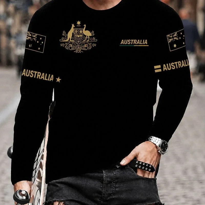 World™ Long-Sleeve Slim-Fit T-Shirt with Country Prints