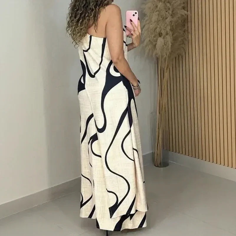 Alurea™ One-Shoulder Dress with Contemporary Print