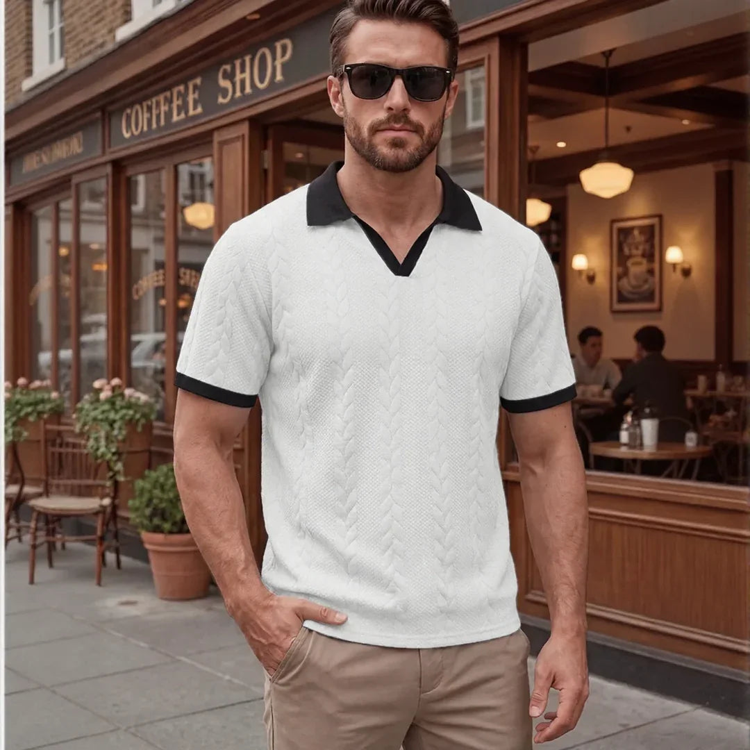 Windsor™ Polo In Textured Knit With Contrast Collar