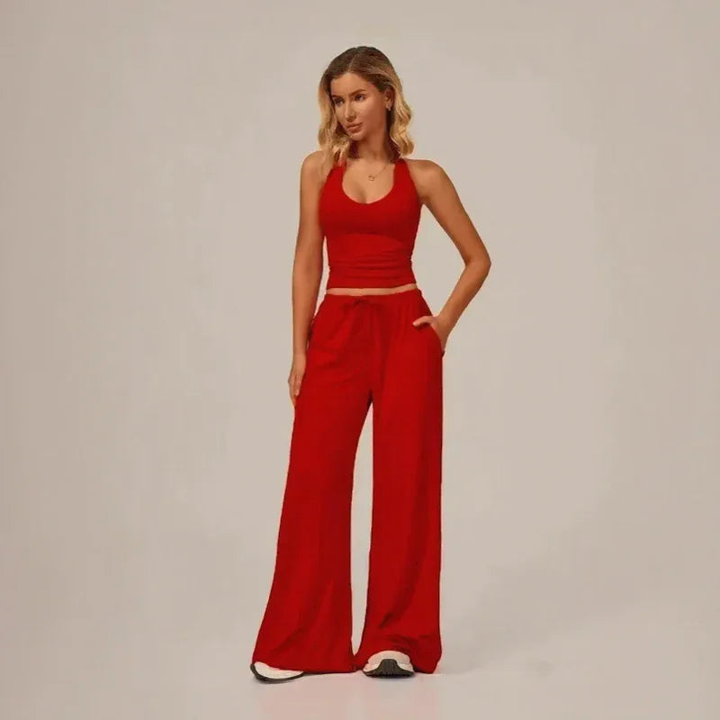 Lunary™ Set With Minimalist Top and Flowing Wide-Leg Pants