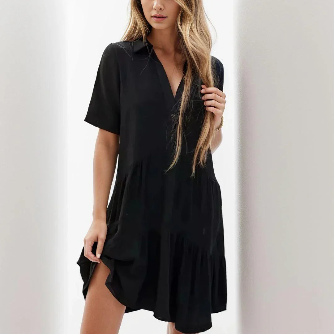Ischia™ Cotton-Linen Dress with Relaxed Fit  / Exclusive Elegance and Comfort Inspired by the Mediterranean!