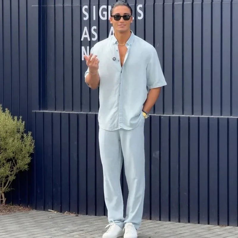 Capri Uomo™ Set in Smart Fabric with Minimalist Design / Mediterranean European Luxury for Distinguished Men