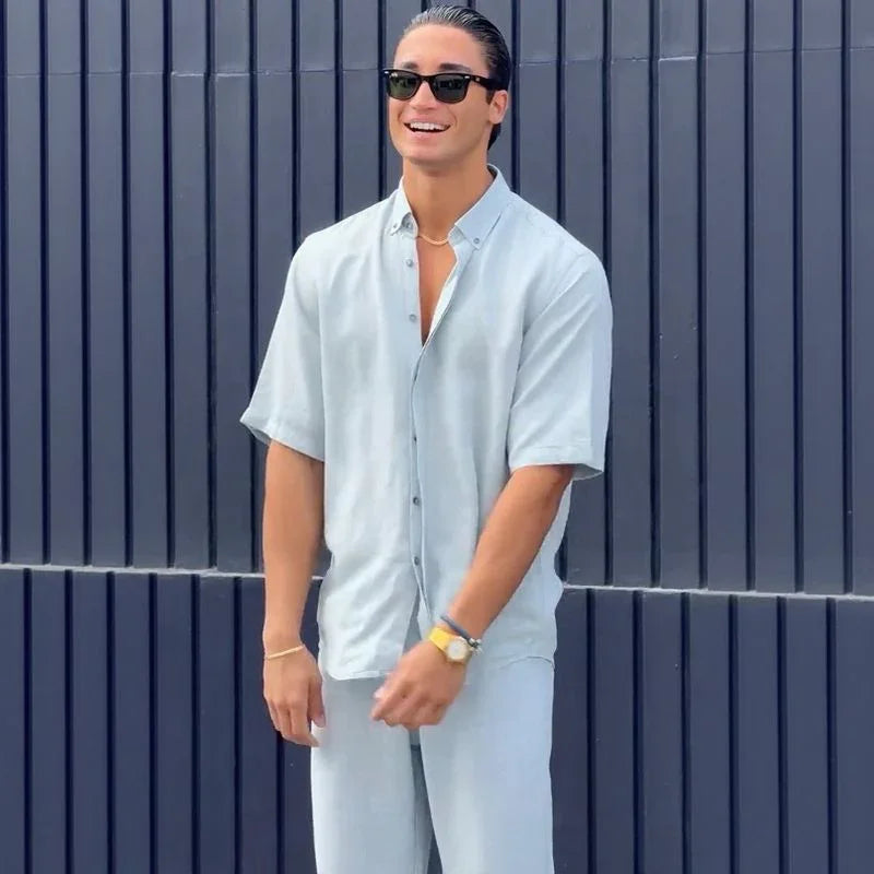 Capri Uomo™ Set in Smart Fabric with Minimalist Design / Mediterranean European Luxury for Distinguished Men