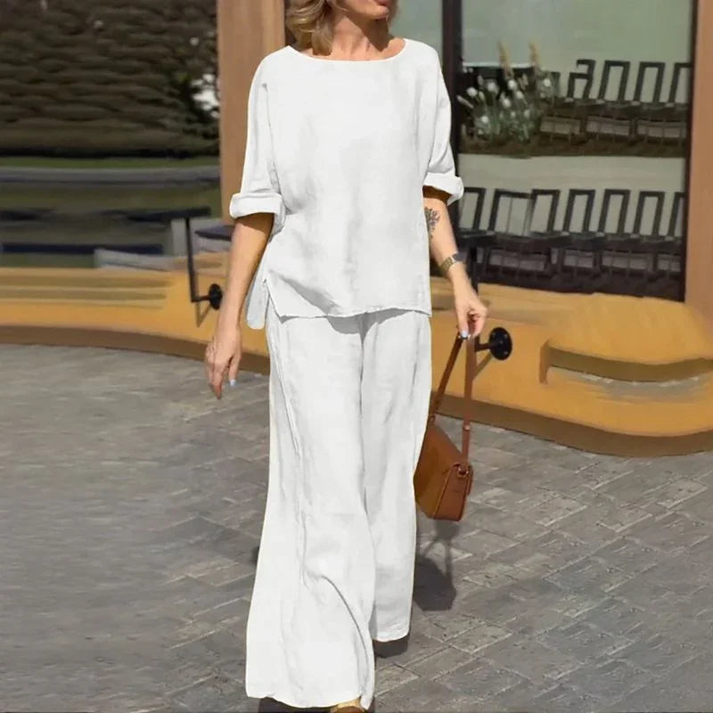 Noronha™ Set in Cotton Linen with Comfortable Fit / Sophisticated Simplicity that Delights!