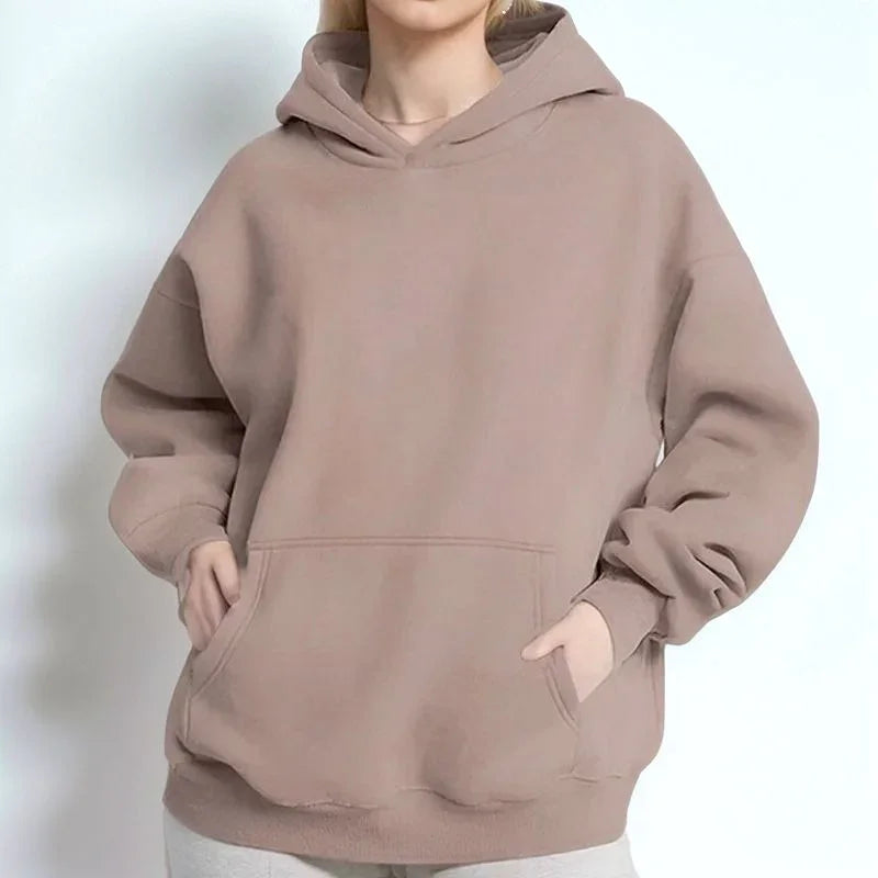 Women's Comfort Knit Sweatshirt with Loose Hood and Loose Fit / The Basic That Never Goes Out of Style!