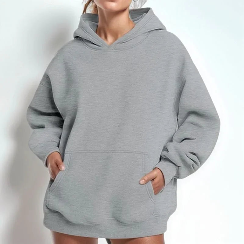 Women's Comfort Knit Sweatshirt with Loose Hood and Loose Fit / The Basic That Never Goes Out of Style!