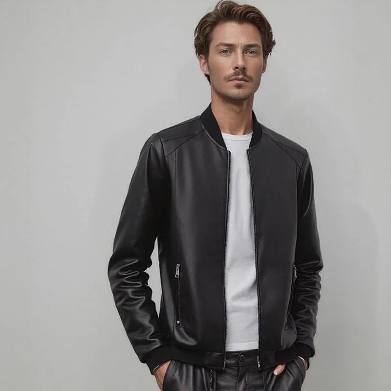 Maverick™ Jacket in Premium Leather with Minimalist Cut / The Essential for the Man Who Knows Style!