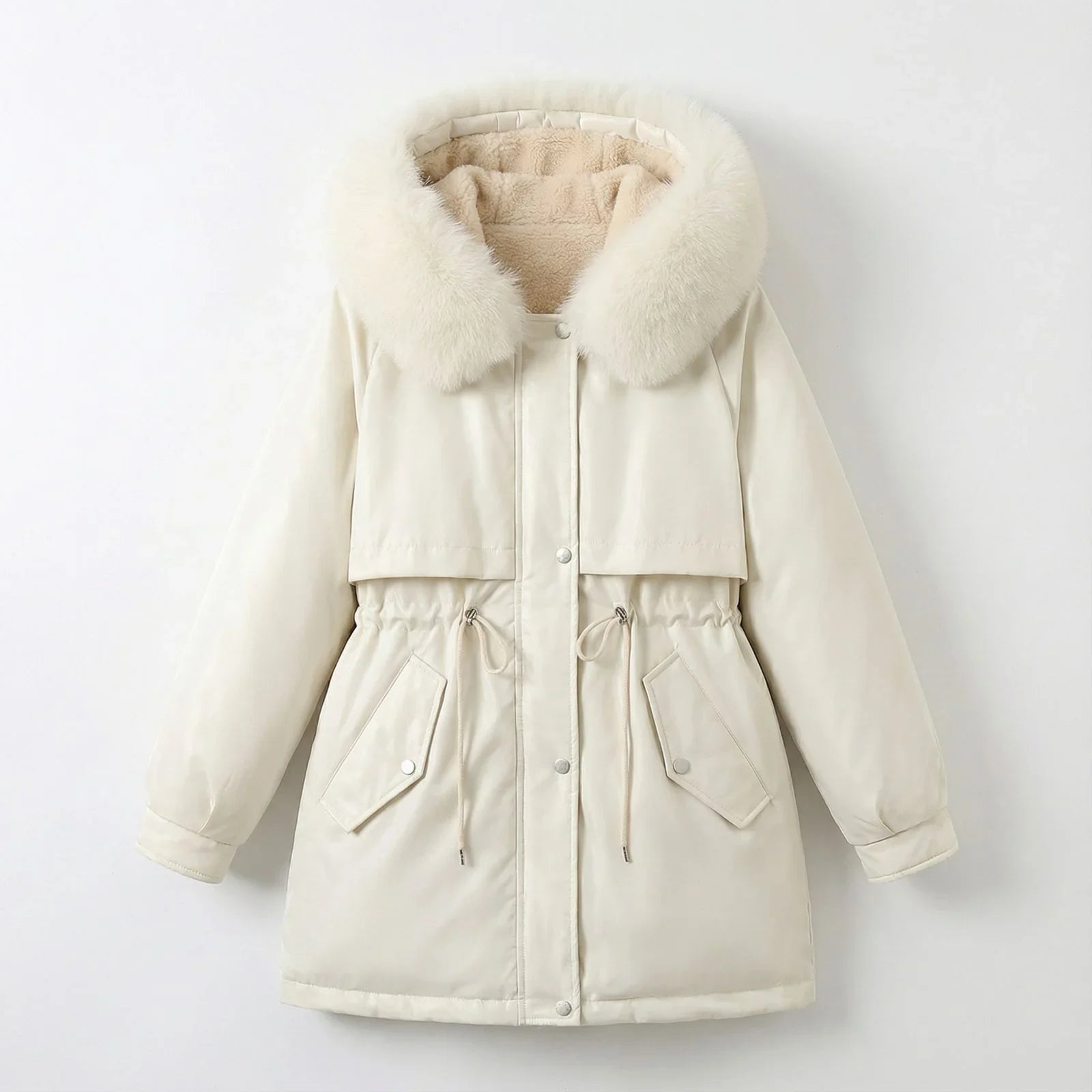 Borealis™ Coat with Premium Plush Collar and Structured Fit / Thermal Elegance for Women with Presence!