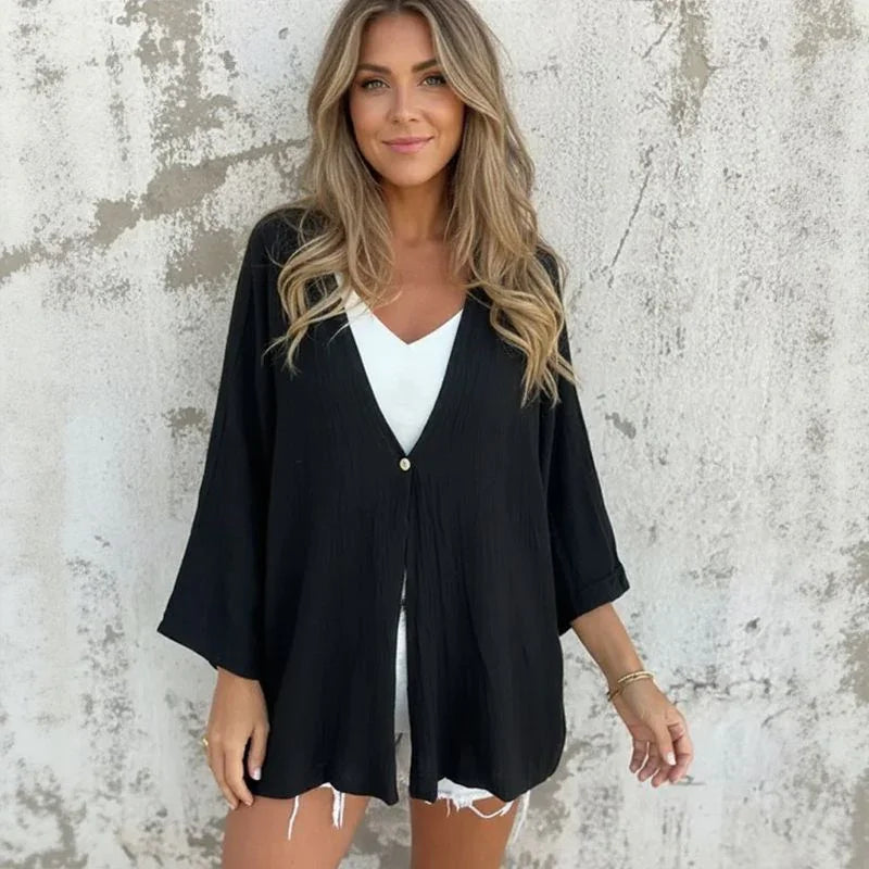 Alba™ Cardigan in Linen-Viscose Blend with Loose Fit / Freshness and Style in One Piece!
