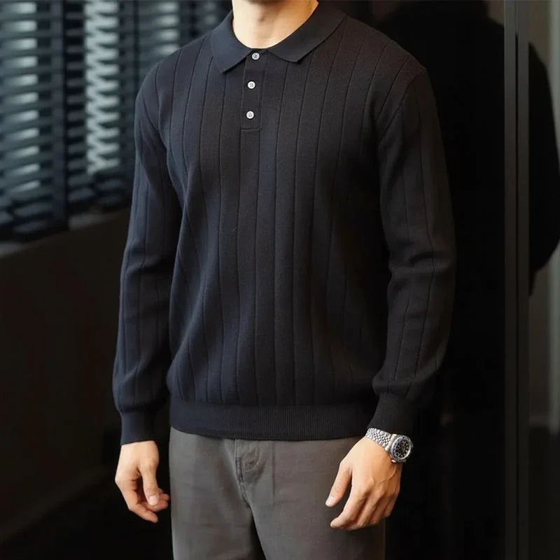 Valenor™ Polo Shirt in High-Quality Ribbed Viscose / Sophisticated Presence for the Man of Presence!
