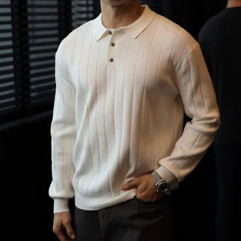 Valenor™ Polo Shirt in High-Quality Ribbed Viscose / Sophisticated Presence for the Man of Presence!