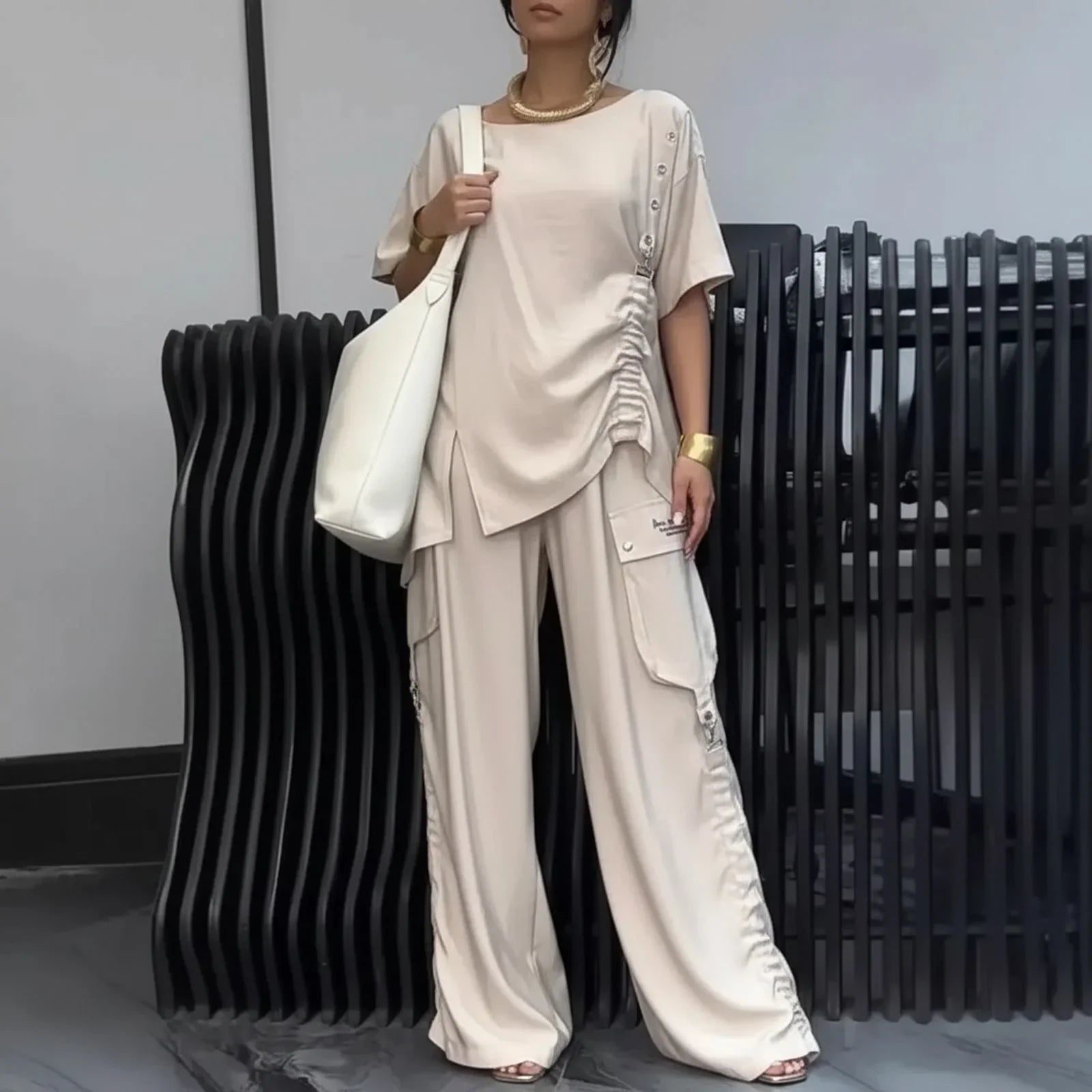 Nomad Chic™ 2-Piece Set with Asymmetrical Design and Flowing Silhouette