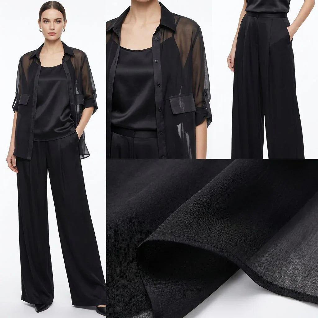 Seville Silk Touch™ 3-Piece Set with Flowing Overlay and Wide-Leg Pants