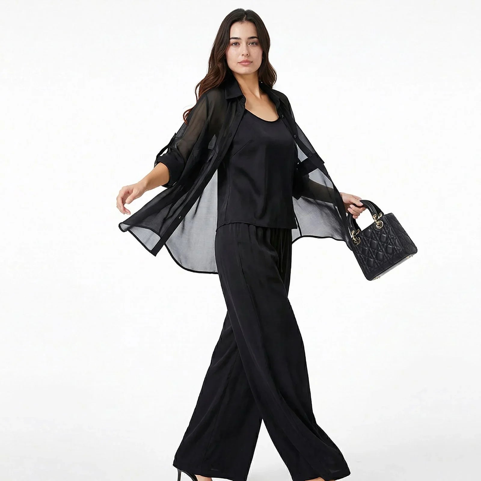 Seville Silk Touch™ 3-Piece Set with Flowing Overlay and Wide-Leg Pants