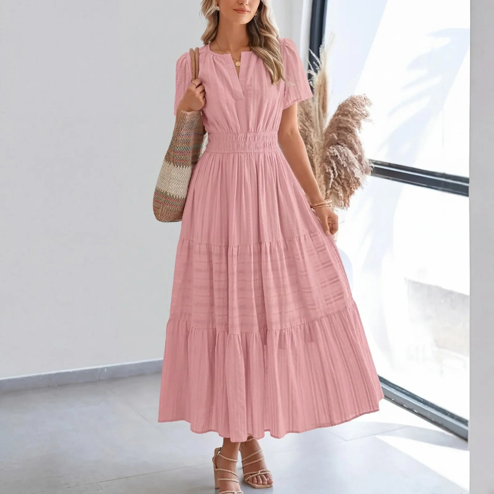 Floriana™ Dress with a Tiered Skirt and Defined Waist