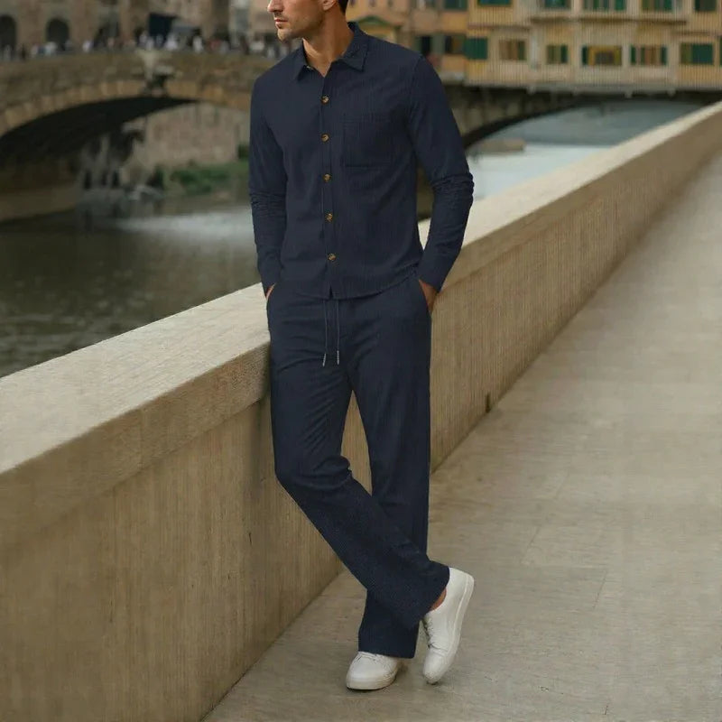 Monte Carlo™ Set with Light Texture and Pants with an Adjustable Elastic Waistband