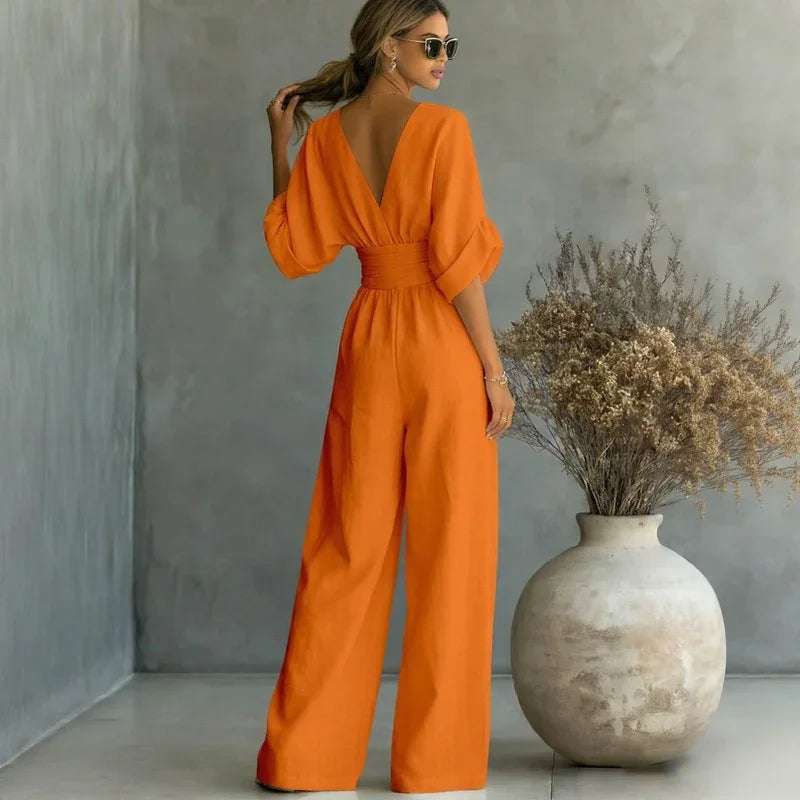 Granada™ Jumpsuit with Waist Tie and Modern Design