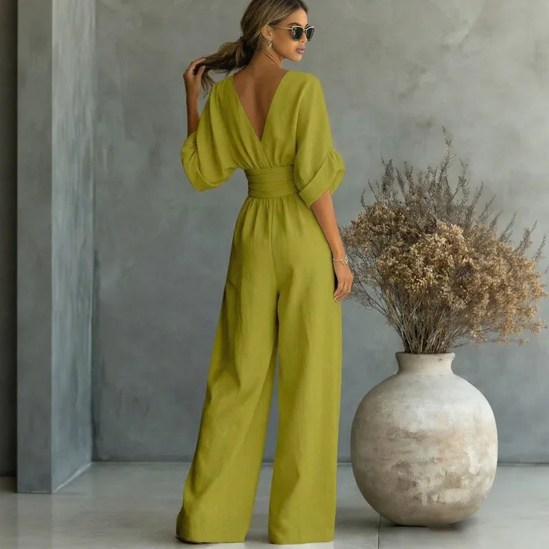 Granada™ Jumpsuit with Waist Tie and Modern Design