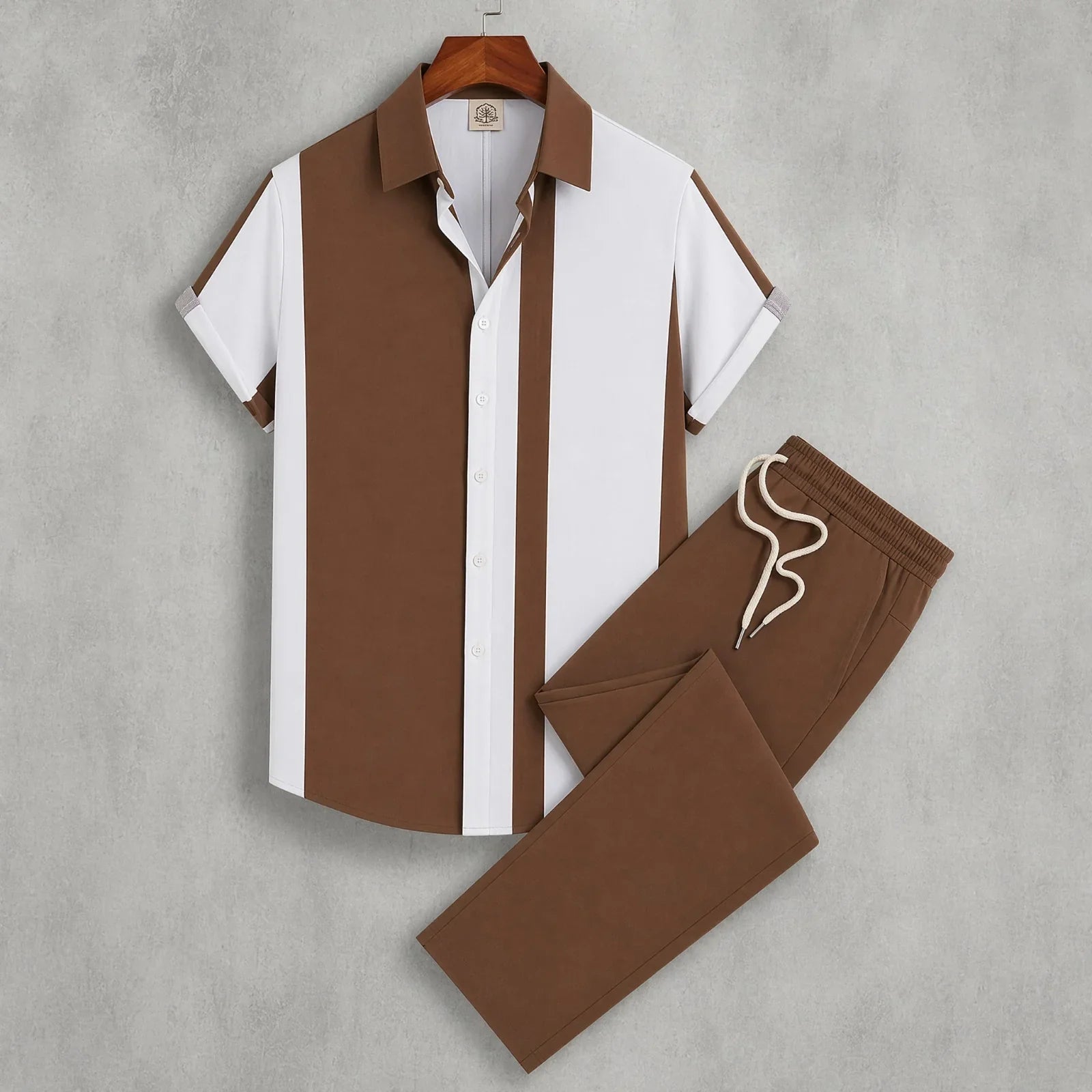 Dionysus™ Set with Asymmetrical Stripes and Pants with an Elastic Waistband