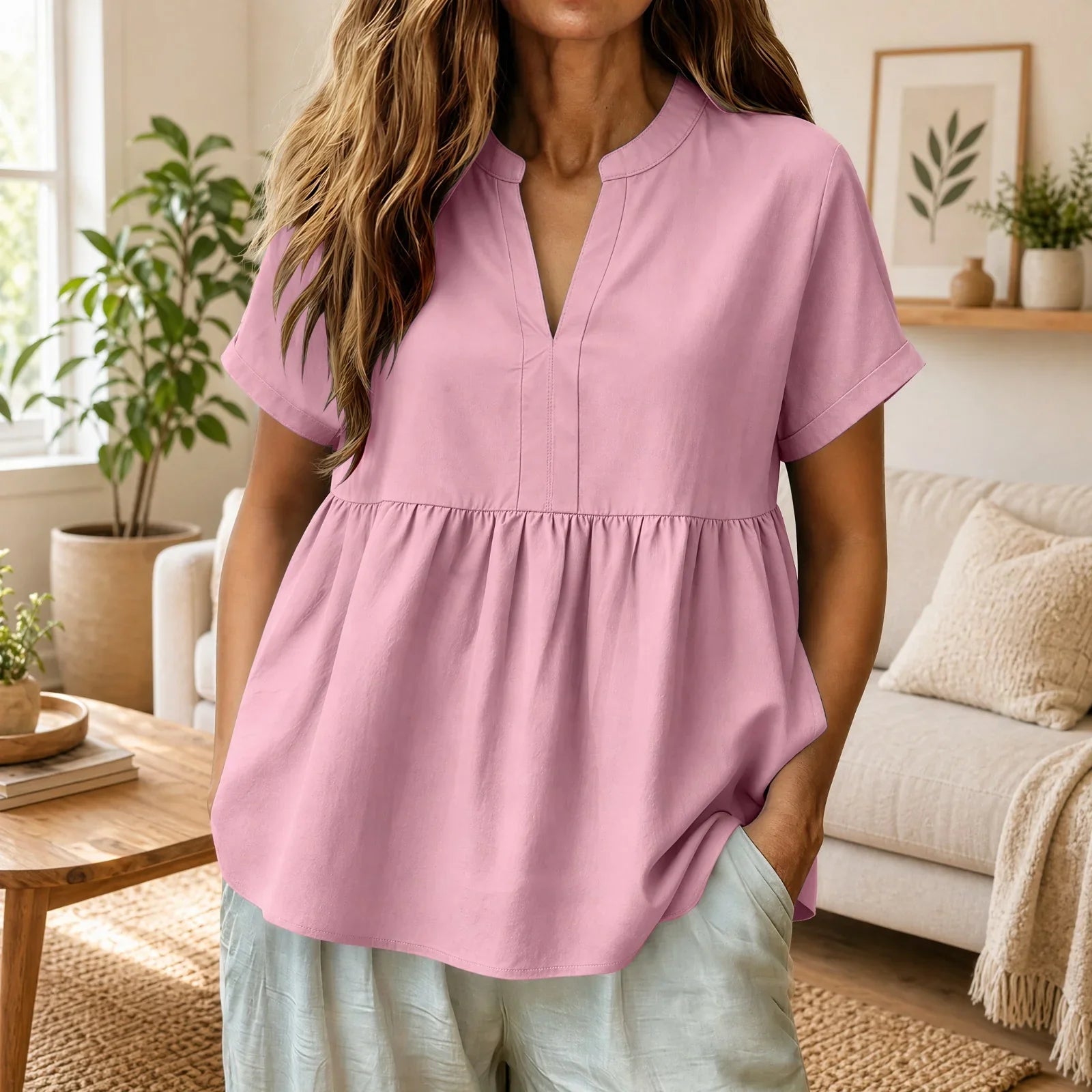Laura™ Top with Collared Neckline and Soft Touch