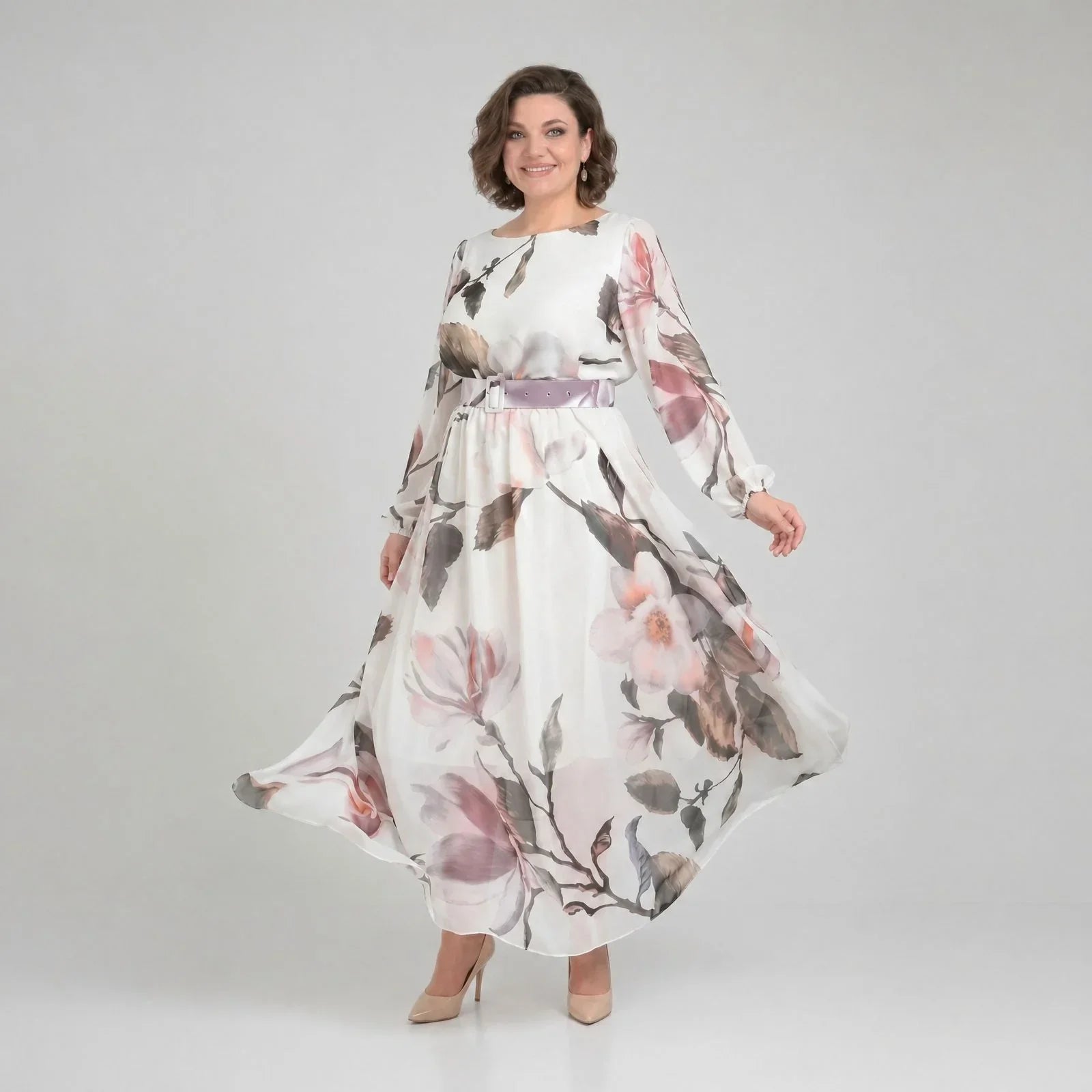 Manuela™ Dress with Defined Waist and Boat Neckline