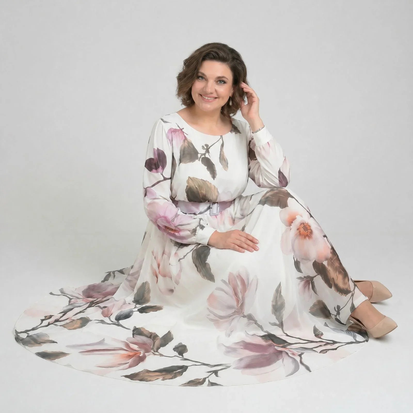 Manuela™ Dress with Defined Waist and Boat Neckline