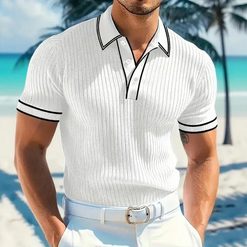 Valtier™ Polo Shirt in Premium Ribbed Knit with a Slim Fit