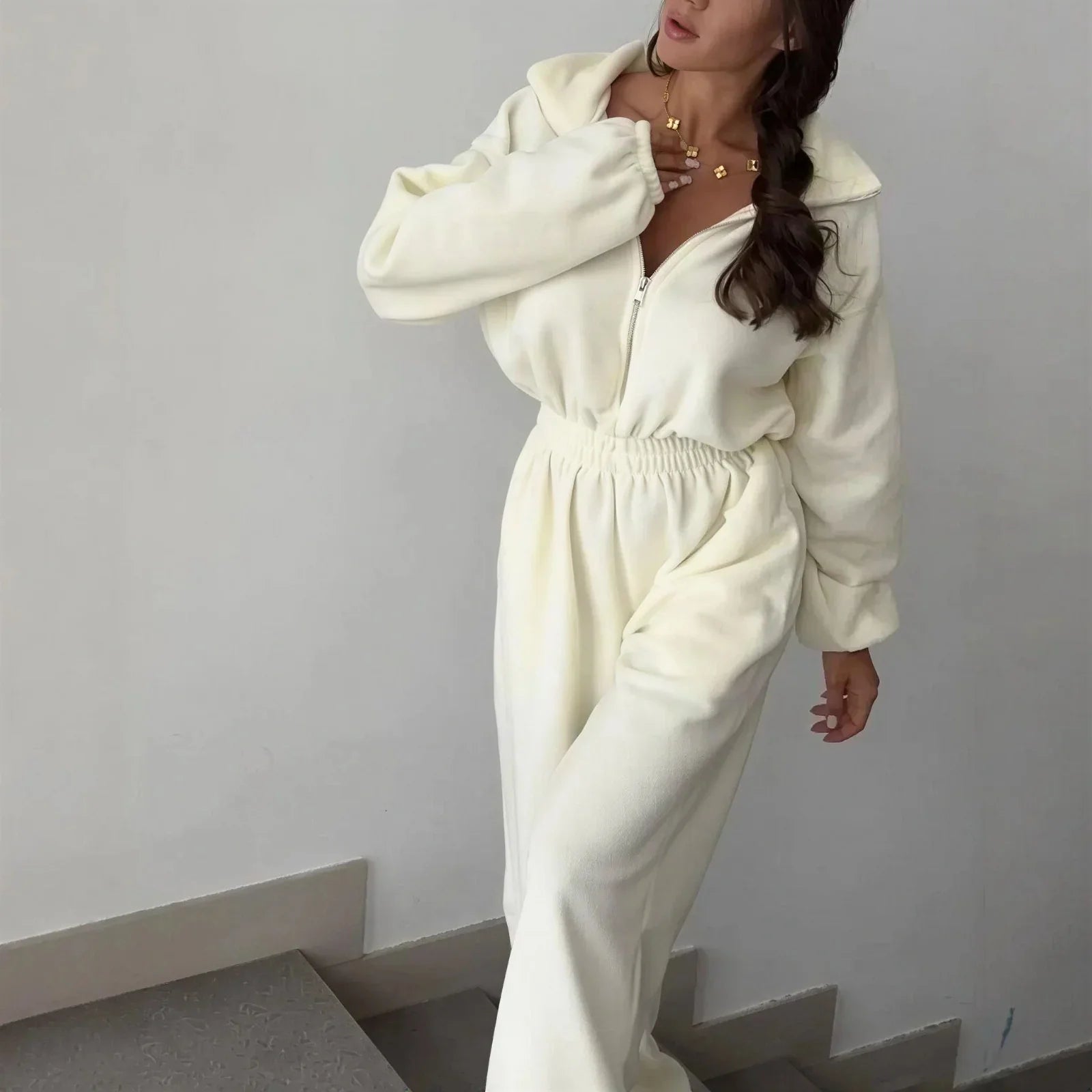 Vancouver™ Sweat Jumpsuit with High Neck and Defined Waist