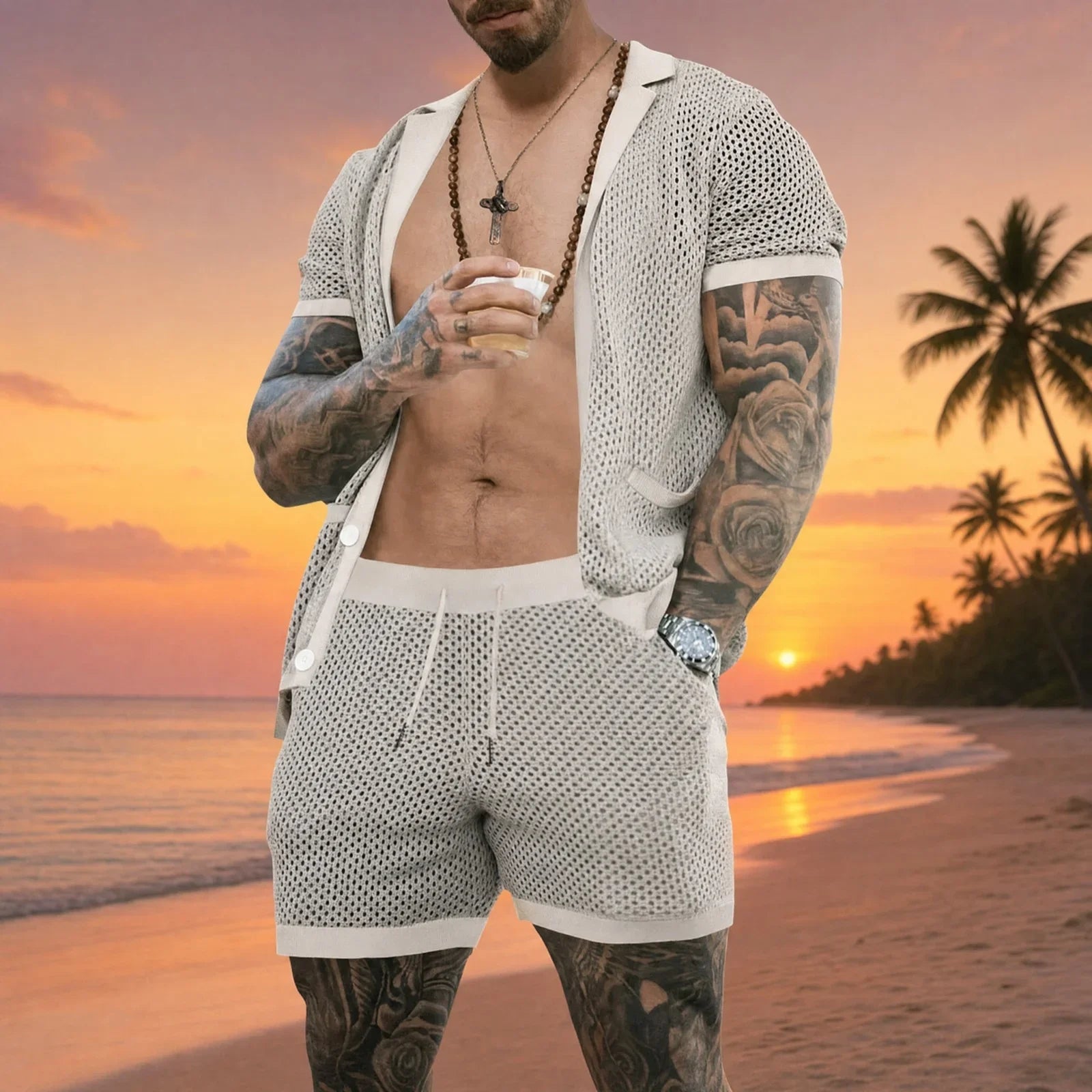 Cancún™ Set in Open-Knit Mesh and a Relaxed Design
