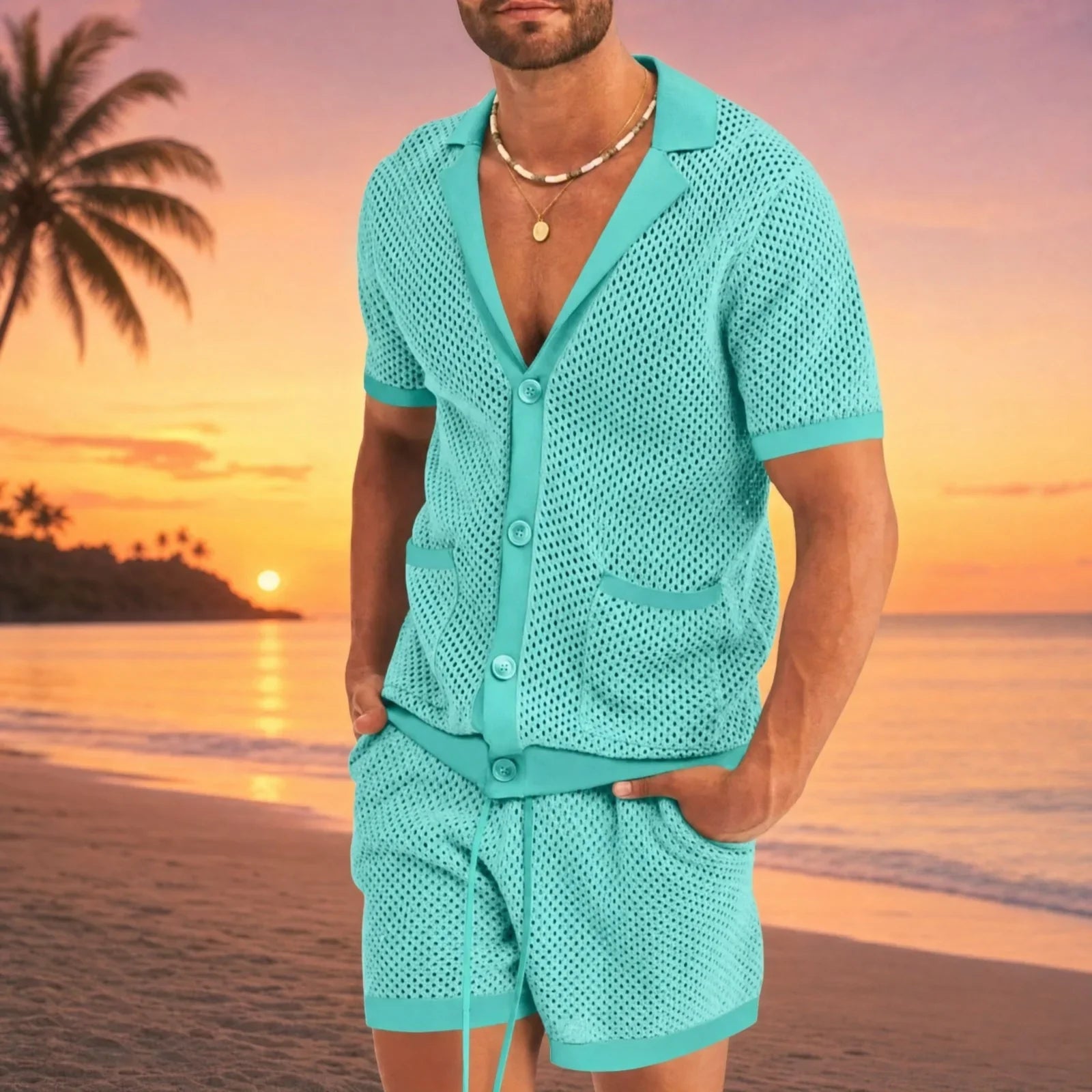 Cancún™ Set in Open-Knit Mesh and a Relaxed Design