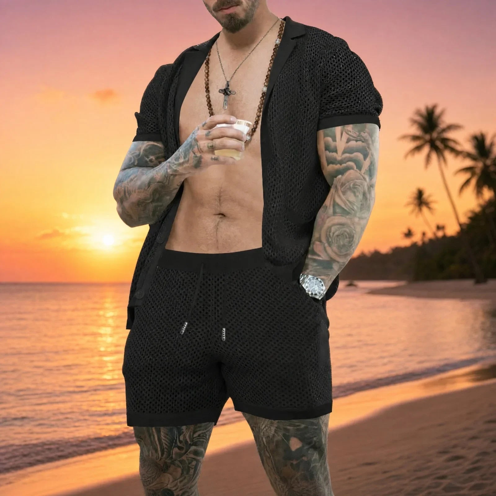 Cancún™ Set in Open-Knit Mesh and a Relaxed Design