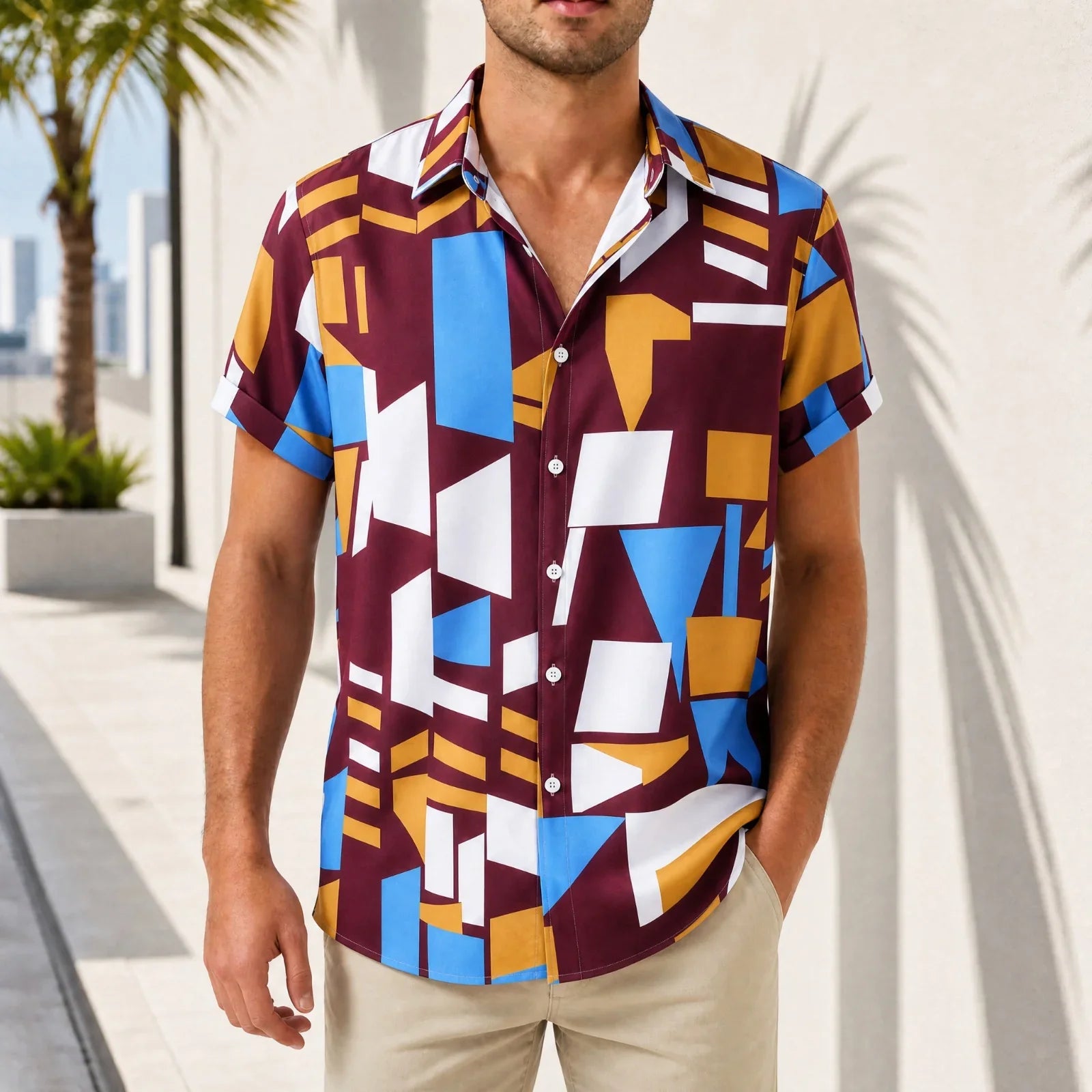 Graffiti™ Shirt with Artistic Geometric Print and Lightweight Fit