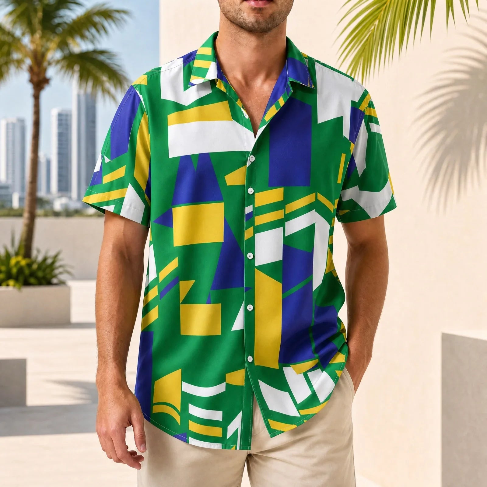 Graffiti™ Shirt with Artistic Geometric Print and Lightweight Fit