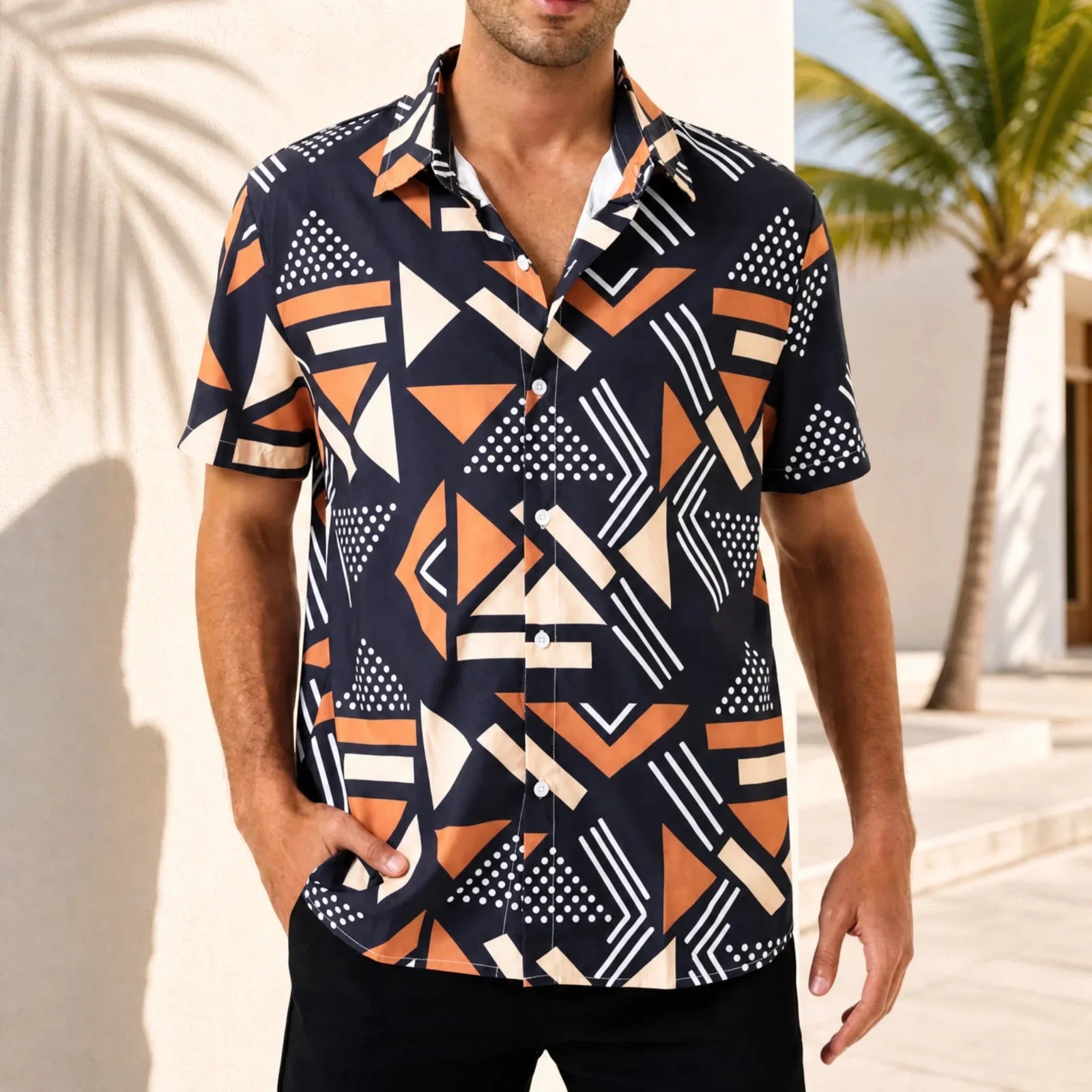Graffiti™ Shirt with Artistic Geometric Print and Lightweight Fit