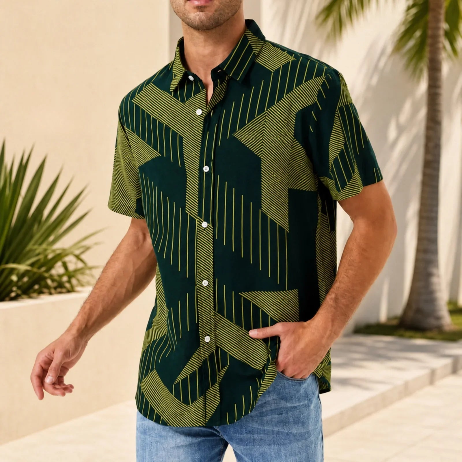 Graffiti™ Shirt with Artistic Geometric Print and Lightweight Fit