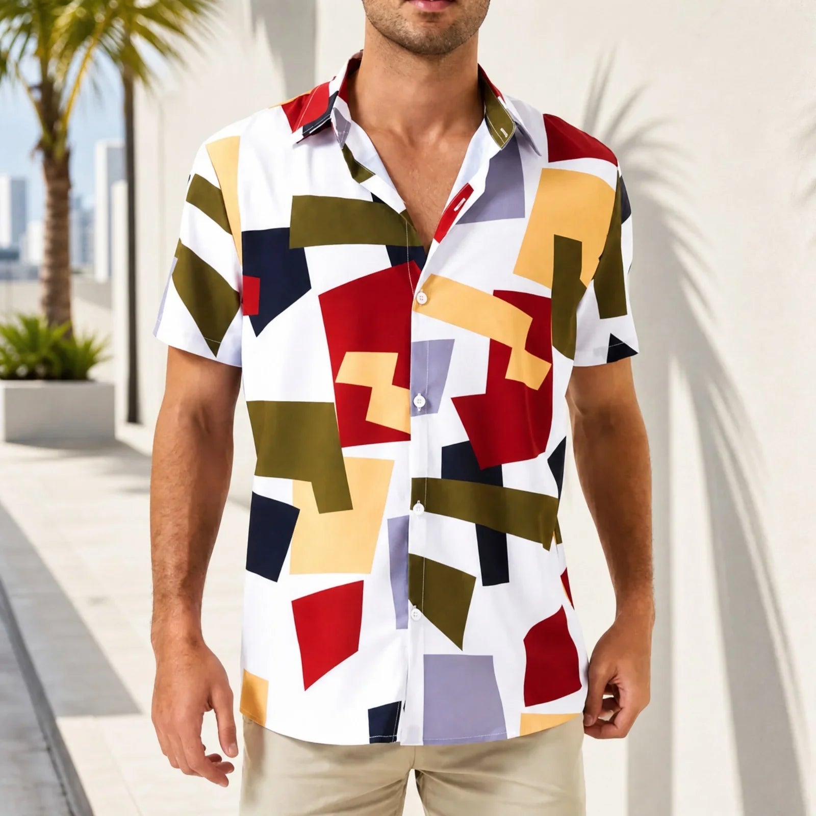 Graffiti™ Shirt with Artistic Geometric Print and Lightweight Fit