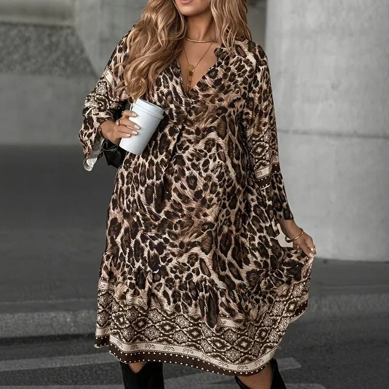Belladune™ Dress With Animal Print and Fluid Fit