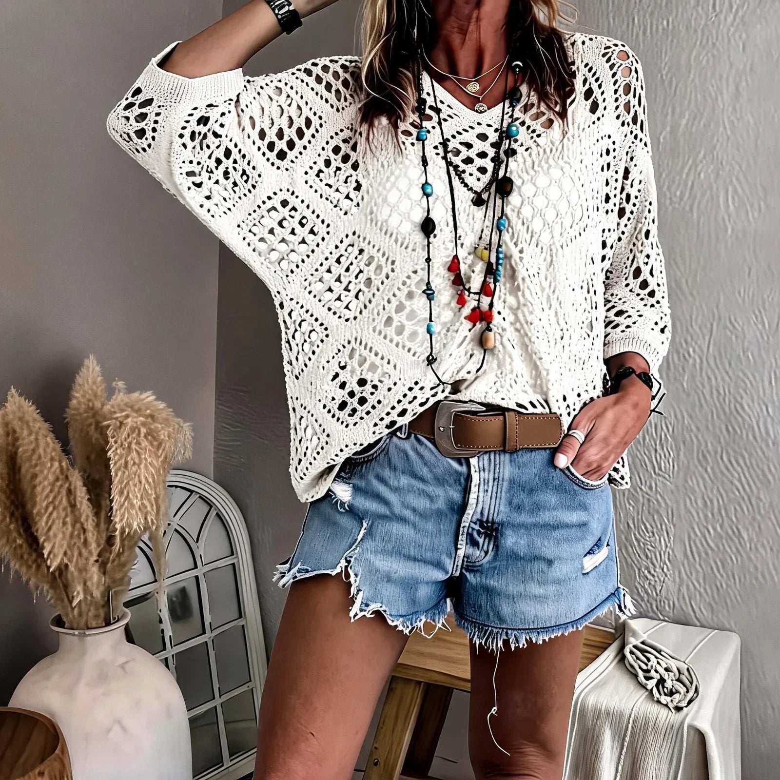 CityBreeze™ Open-Knit Top with Relaxed Fit