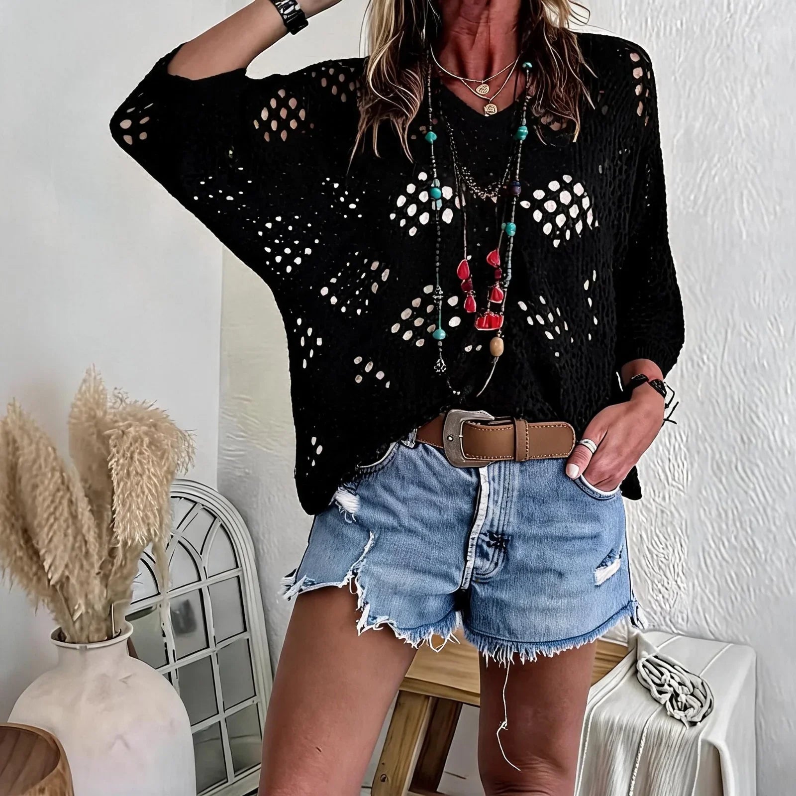 CityBreeze™ Open-Knit Top with Relaxed Fit
