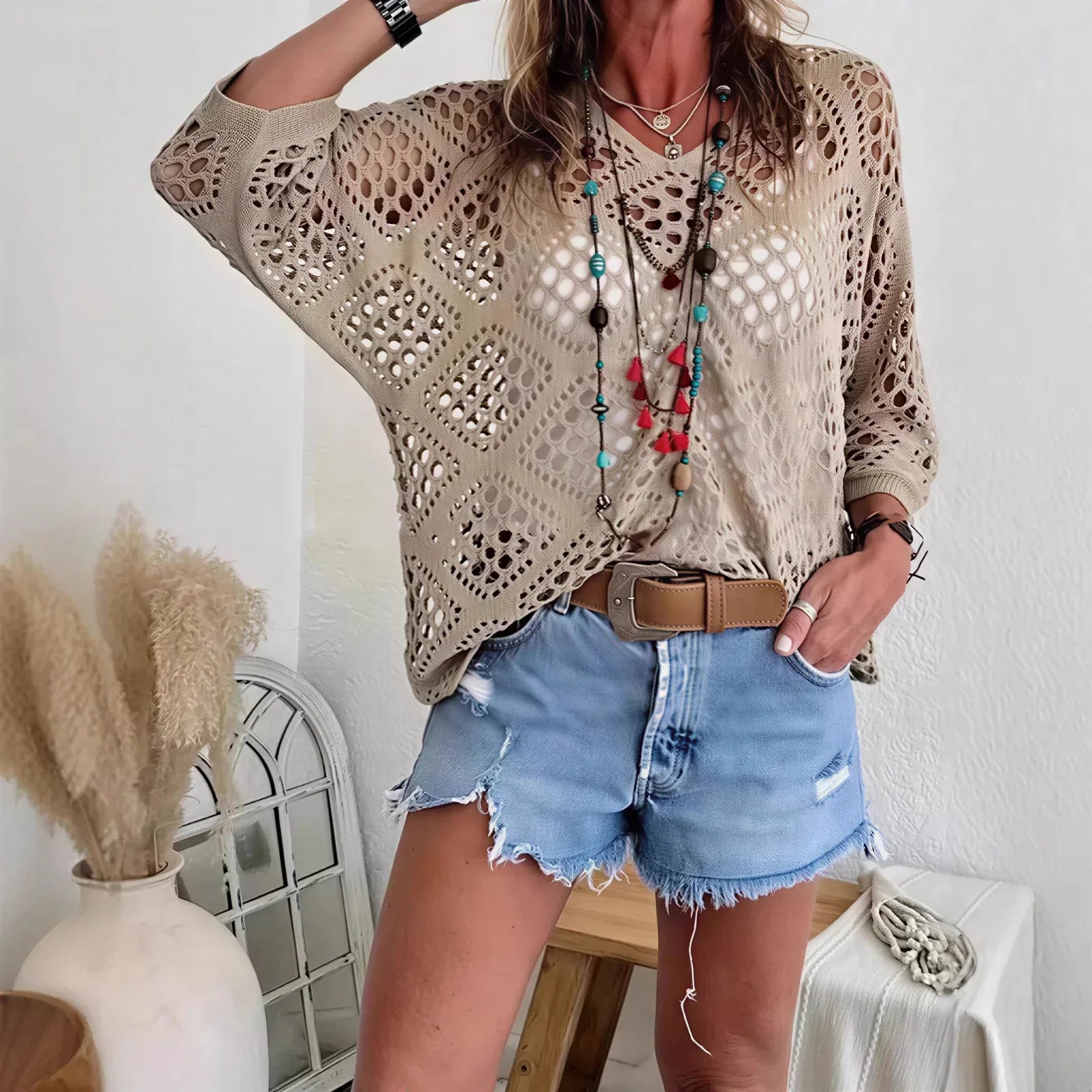 CityBreeze™ Open-Knit Top with Relaxed Fit