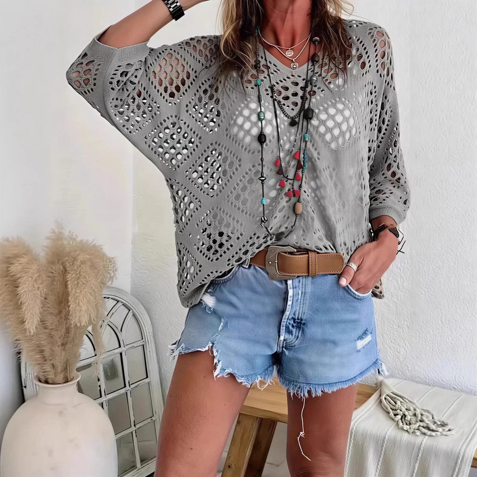 CityBreeze™ Open-Knit Top with Relaxed Fit