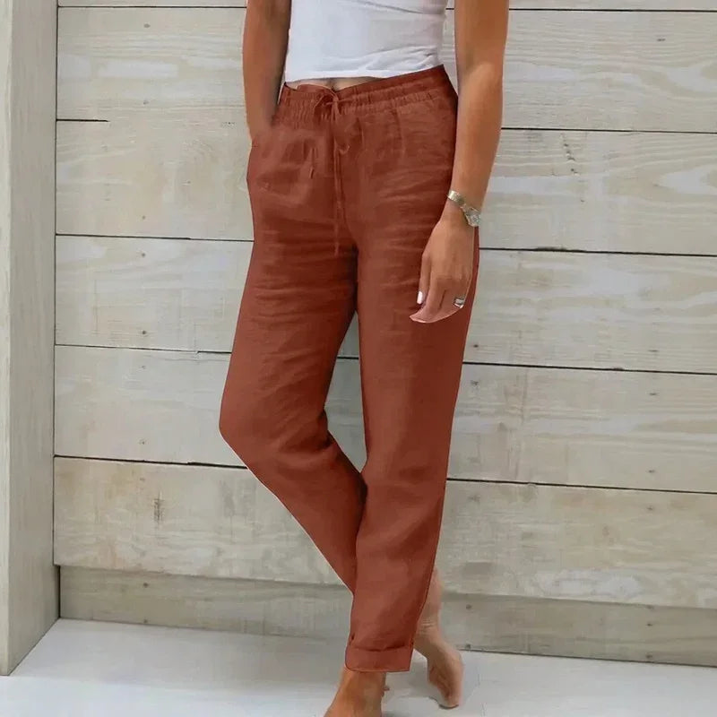 Cagliari™ Cotton Linen Pants with an Adjustable Waistband