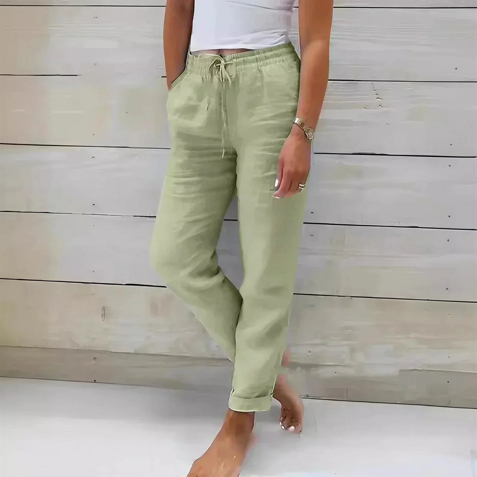 Cagliari™ Cotton Linen Pants with an Adjustable Waistband