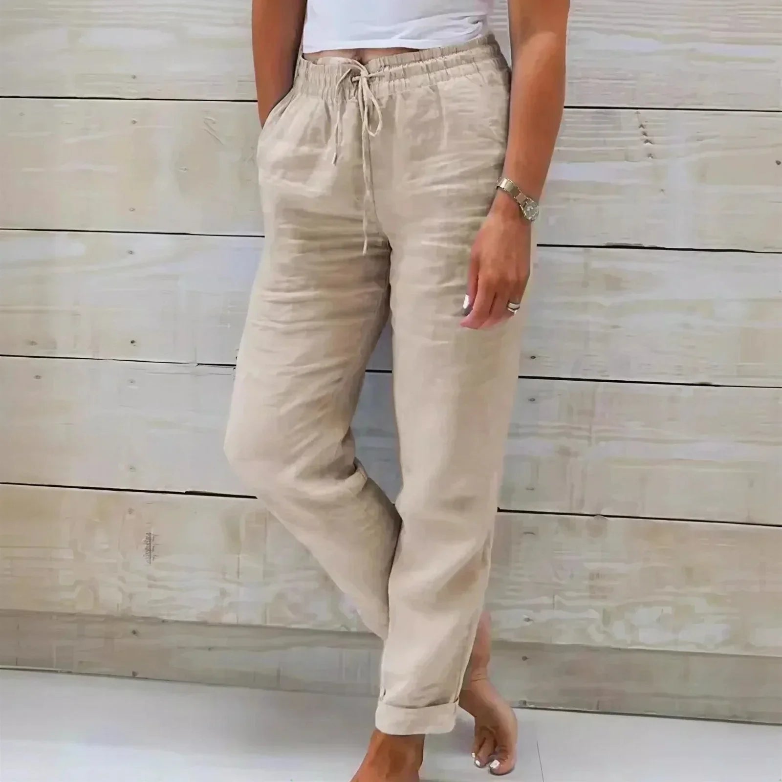Cagliari™ Cotton Linen Pants with an Adjustable Waistband