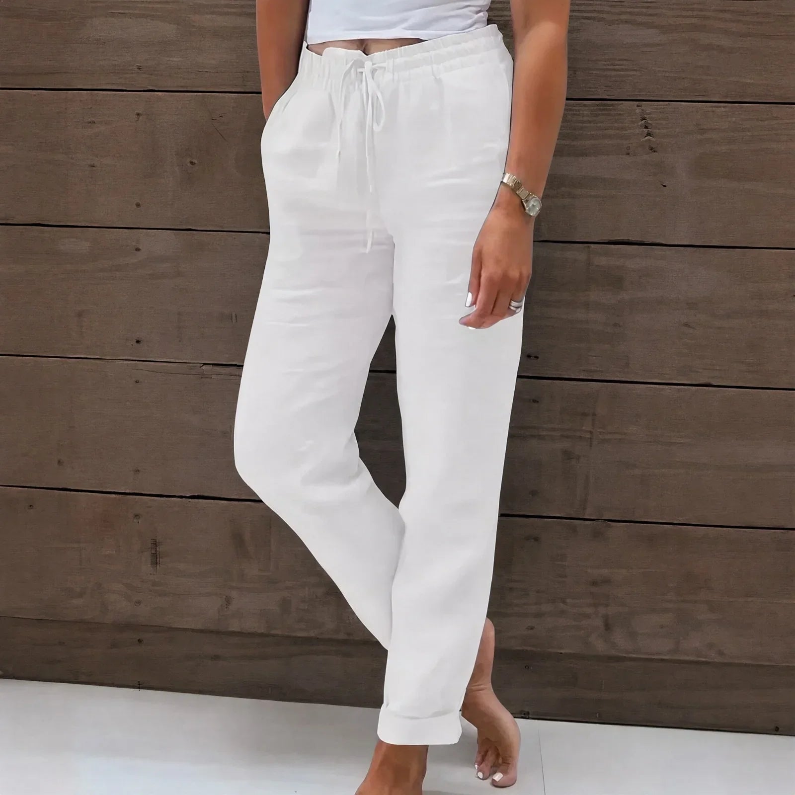 Cagliari™ Cotton Linen Pants with an Adjustable Waistband