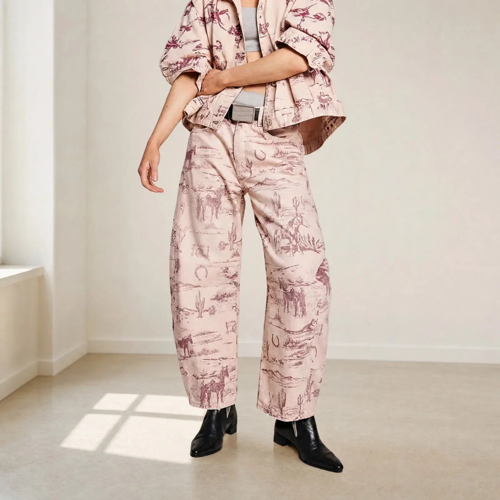 Alvida™ Pants with Floral Print and Wide Fit